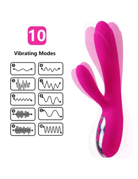 ARMONY - VIBRADOR & ESTIMULADOR FLEXIBLE EFECTO CALOR FUCSIA