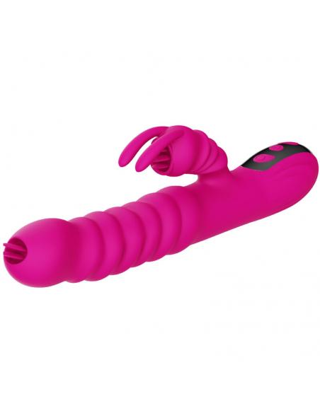 ARMONY - VIBRADOR MULTIFUNCION RABBIT DOBLE LENGUA EFECTO CALOR FUCSIA
