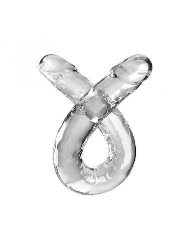 KING COCK - DOUBLE TROUBLE DILDO DOBLE 46 CM TRANSPARENTE
