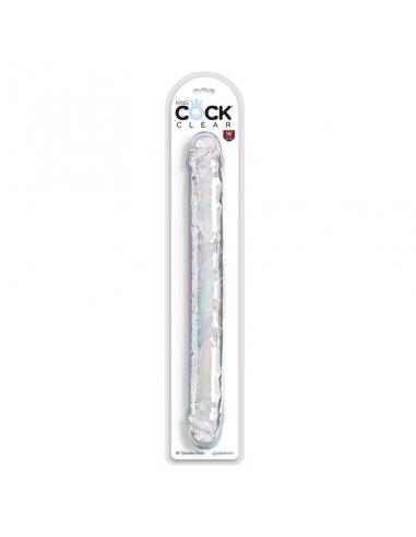 KING COCK - DOUBLE TROUBLE DILDO DOBLE 46 CM TRANSPARENTE