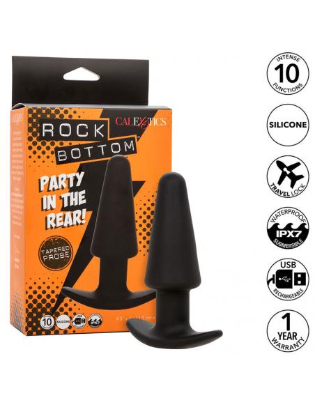 Calexotics - rock bottom plug anal cÓnico 10 vibraciones silicona negro