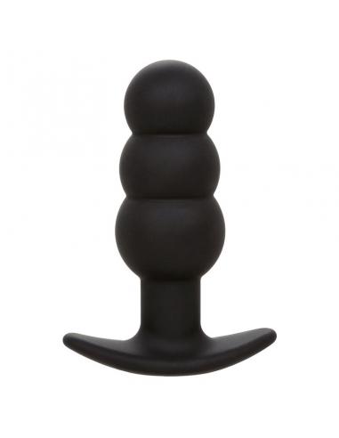 Calexotics - rock bottom plug anal con cuentas 10 vibraciones silicona negro