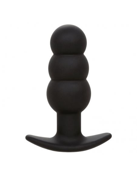 Calexotics - rock bottom plug anal con cuentas 10 vibraciones silicona negro