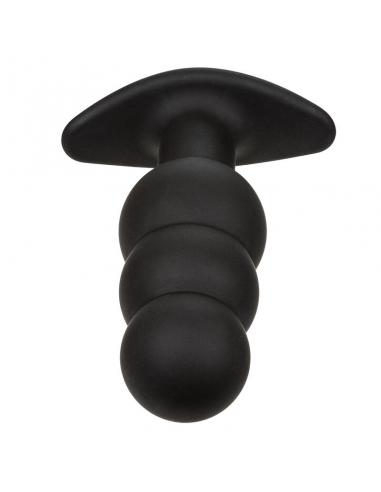 Calexotics - rock bottom plug anal con cuentas 10 vibraciones silicona negro