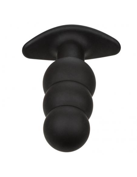 Calexotics - rock bottom plug anal con cuentas 10 vibraciones silicona negro