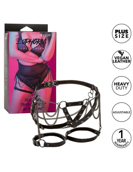 Calexotics - euphoria arnÉs de muslo con cadenas premium talla plus