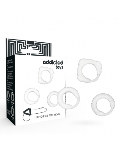 Addicted toys - set 3 anillos pene clear