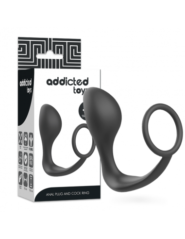 Addicted toys - plug anal con anillo silicona negro