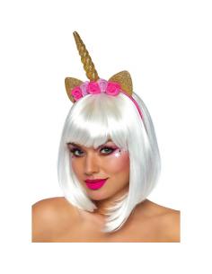 Leg avenue - diadema de unicornio con flores dorado