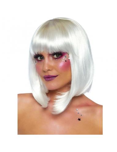 Leg avenue - peluca corte bob fosforescente blanco
