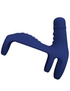 Pretty love - elish anillo vibrador con extensión azul 2