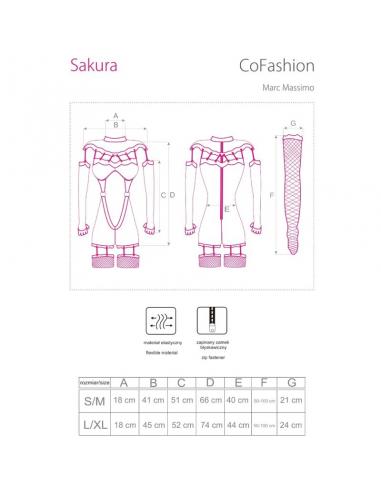 Livco corsetti fashion - sakura cf 90357 mono + guantes largos + ligueros negro l/xl