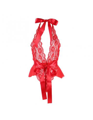 Subblime - 953973 body sexy con volantes + cinturón rojo s/m