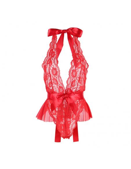Subblime - 953973 body sexy con volantes + cinturón rojo s/m