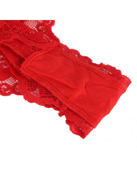 Subblime - 953973 body sexy con volantes + cinturón rojo s/m