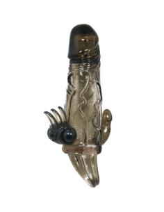 Baile - brave man funda pene anal y clitoris vibrador 16.5 cm negro 2