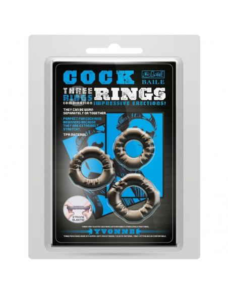 Baile - cock rings yvonne set 3 anillos pene
