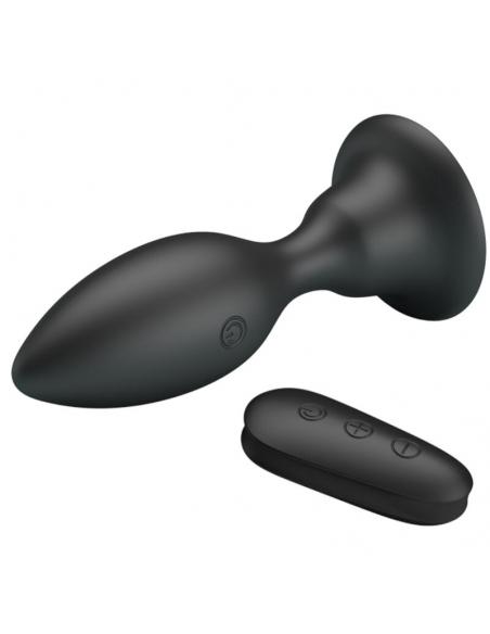 Mr play - plug anal con vibracion negro control remoto