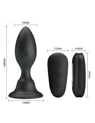 Mr play - plug anal con vibracion negro control remoto