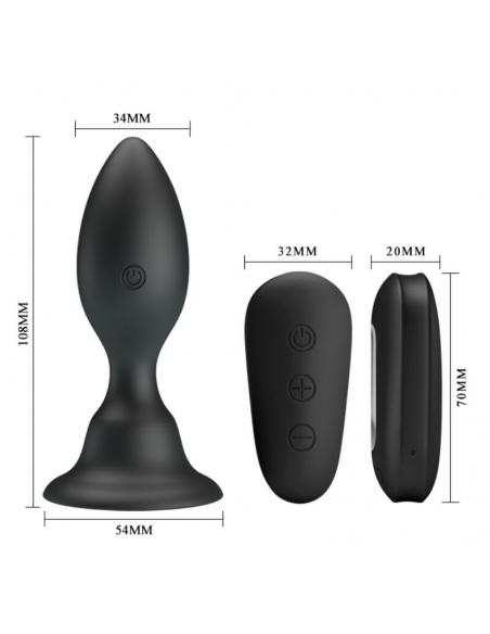 Mr play - plug anal con vibracion negro control remoto