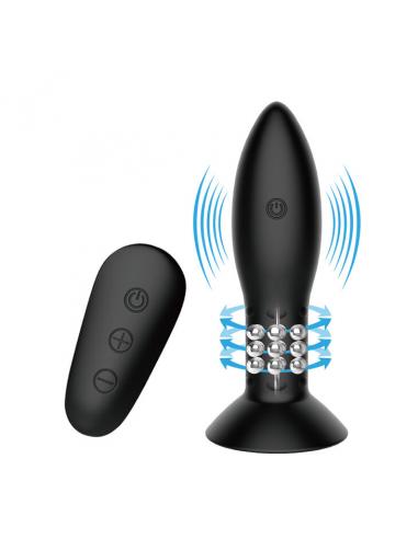 Mr play - plug con bolas rotadoras negro control remoto