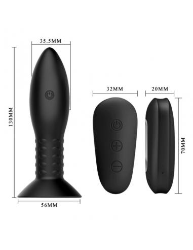 Mr play - plug con bolas rotadoras negro control remoto