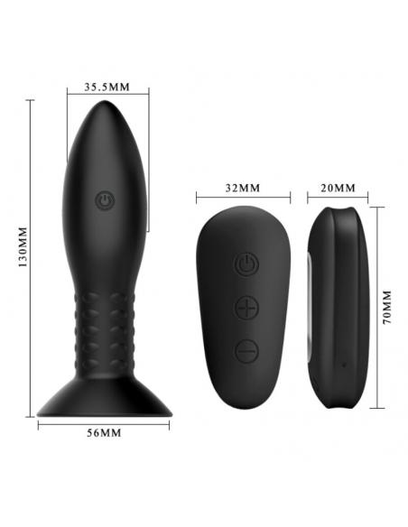 Mr play - plug con bolas rotadoras negro control remoto
