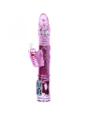 Baile - vibrador recargable con rotacion y estimulador throbbing butterf