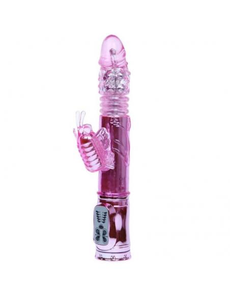 Baile - vibrador recargable con rotacion y estimulador throbbing butterf
