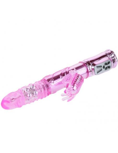 Baile - vibrador recargable con rotacion y estimulador throbbing butterf