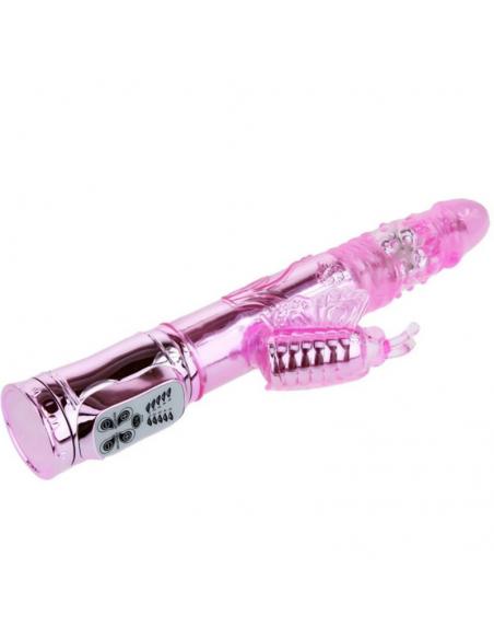 Baile - vibrador recargable con rotacion y estimulador throbbing butterf