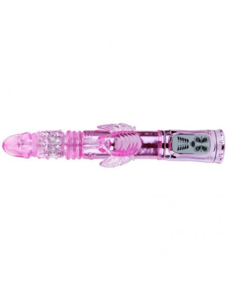 Baile - vibrador recargable con rotacion y estimulador throbbing butterf