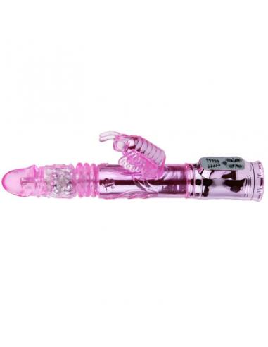 Baile - vibrador recargable con rotacion y estimulador throbbing butterf