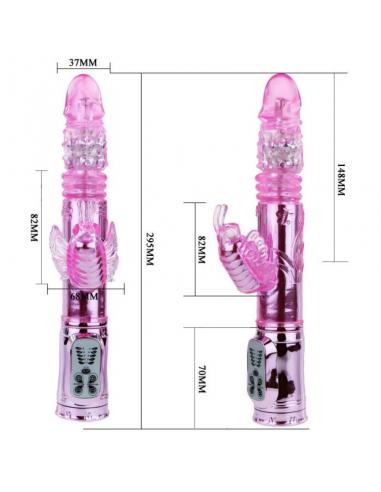 Baile - vibrador recargable con rotacion y estimulador throbbing butterf