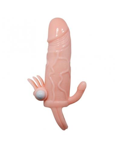 Baile - brave man funda pene anal y clitoris vibrador 16.5 cm natural