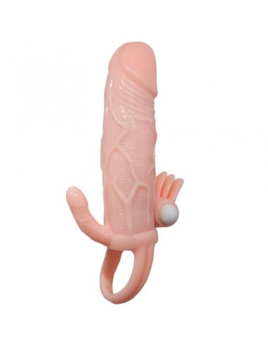 Baile - brave man funda pene anal y clitoris vibrador 16.5 cm natural