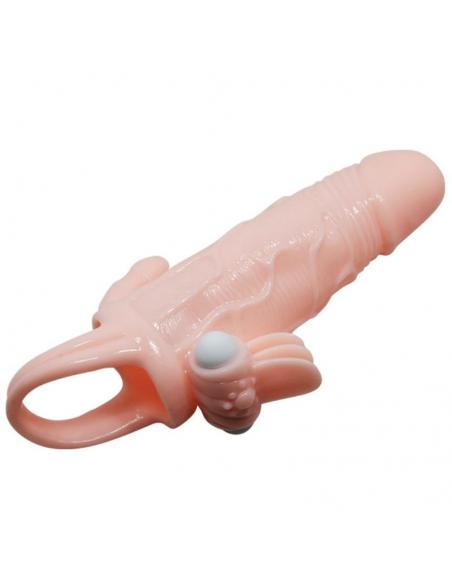Baile - brave man funda pene anal y clitoris vibrador 16.5 cm natural