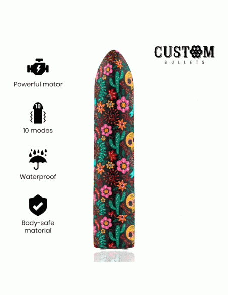 Custom bullets - bala recargable skull 10 intensidades