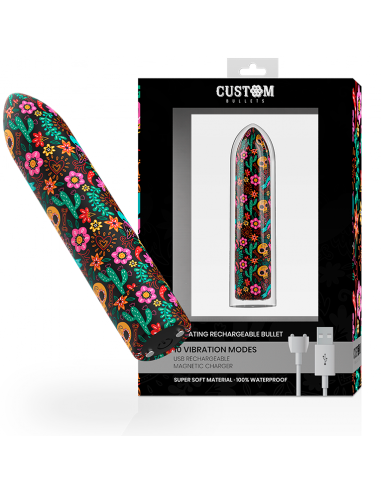 Custom bullets - bala recargable skull 10 intensidades
