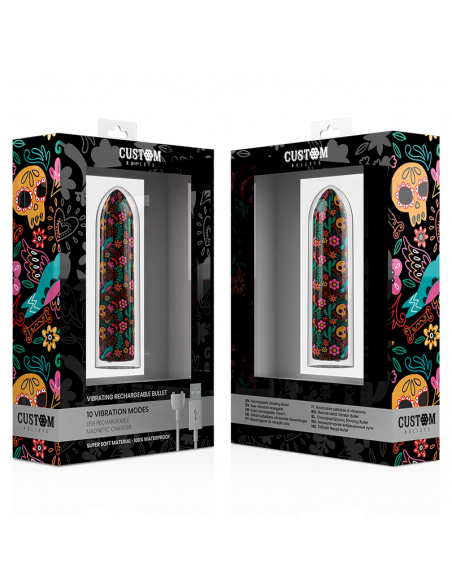Custom bullets - bala recargable skull 10 intensidades