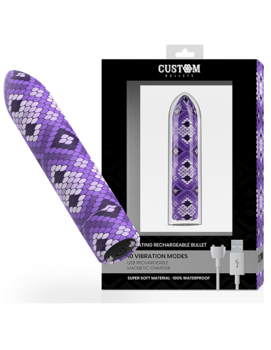 Custom bullets - bala recargable snake lila 10 intensidades