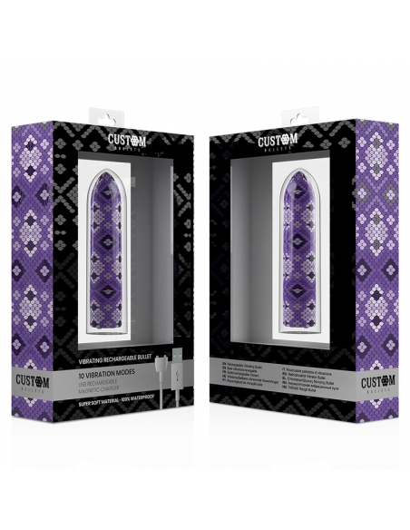 Custom bullets - bala recargable snake lila 10 intensidades