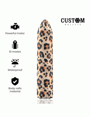 Custom bullets - bala recargable leopard 10 intensidades