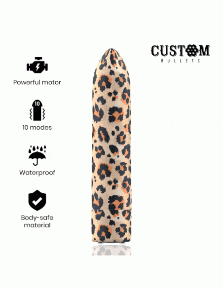 Custom bullets - bala recargable leopard 10 intensidades