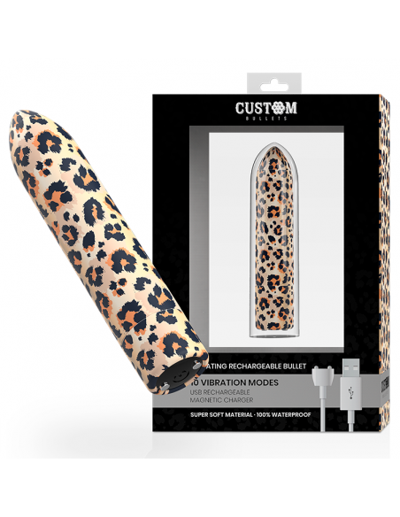 Custom bullets - bala recargable leopard 10 intensidades