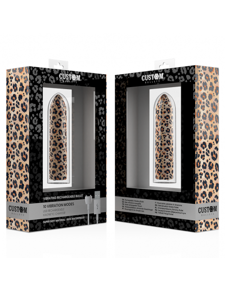 Custom bullets - bala recargable leopard 10 intensidades