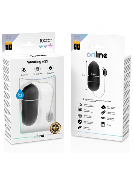 Online - huevo vibrador waterproof negro