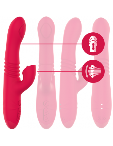Intense - dua vibrador multifunción recargable up & down con lengua rojo