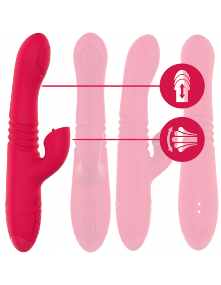 Intense - dua vibrador multifunción recargable up & down con lengua rojo