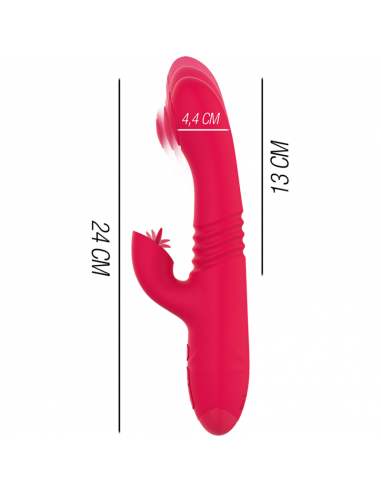 Intense - dua vibrador multifunción recargable up & down con lengua rojo